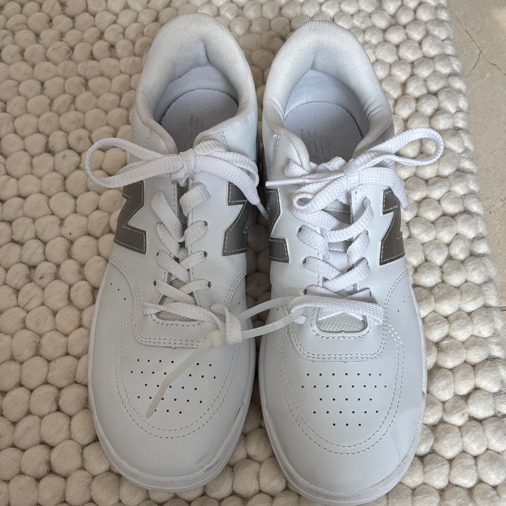 Worn Once New Balance BB80 White Sneakers with Silver Details - Picture 3 of 6